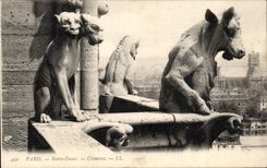 CPA Paris Eglise Notre Dame Chimeres