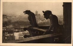 CPA Paris Eglise Notre Dame Detail de la facade nord 