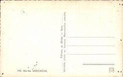 CPSM Cinema Actor Actress Marthe Mercadier