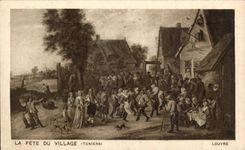CPA Musee du Louvre Paris La fete du village Teniers 