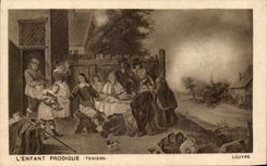 CPA Musee du Louvre Paris L'enfant prodige Teniers