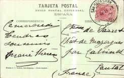 CPA Spain Espana Spain San Sebastian Playa there hoteles of Concha