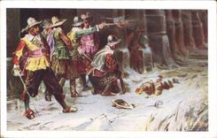 Mosqueteros de CPA Militaria en uniforme uniforme de la emboscada