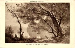 CPA Paris Musee du Louvre Corot Paysage