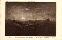 CPA Paris Musee du Louvre Millet Le parc a moutons Clair de lune