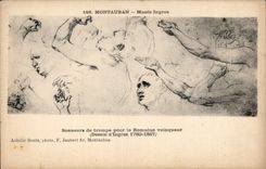 CPA Montauban Museum Ingres Bell ringers of horn for victorious Romulus (drawing of Ingres 1780 1867)