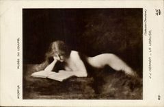 CPA Paris Museum of Louvre Henner the reading light