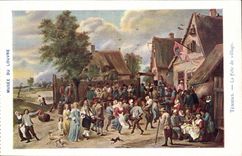 CPA Paris Museum of Louvre Teniers the festival at the village