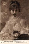 CPA Musee du Luxembourg Paris Chaplin Portrait de jeune fille Chat Cat