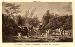 CPA Paris Musee du Louvre Vernet Paysage les baigneuses 