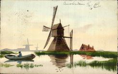CPA Pays Bas Moulin windmill