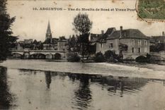 CPA Nickle silver Seen of the mill of Edge and old bridge