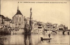 Plata de niquel de CPA en el hueco las galerias del St Benoit de la camara acorazada y el puente viejo
