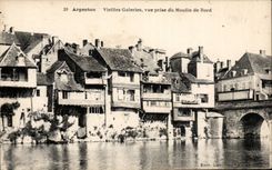 Plata de niquel de CPA en las galerias huecos de las mujeres mayores vistas del molino del BORDE