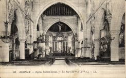 CPA Bernay Eglise Sainte Croix la nef