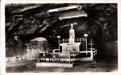 CPSM Notre Dame de Remonot the interior of the cave the furnace bridge of the pity of God and of has Pitie of Marie