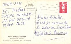 CPSM Notre Dame de Remonot the interior of the cave the furnace bridge of the pity of God and of has Pitie of Marie