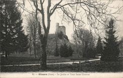CPA Gisors Le jardin et la tour Saint Thomas