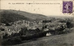 CPA Andelys Panorama of the church and the Western part of the city