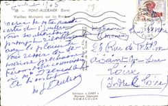 CPA Audemer Bridge Old houses on the river