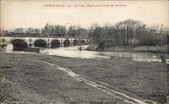 CPA Vernon Le bridge the church and the tower of the files