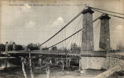 CPA Brioude Bridge suspension on Allier