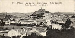 CPA Le Puy Prise d'Espaly Rocher d'Aiguilhe Rocher Corneille La cathedrale