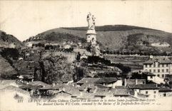 CPA Puy Ancien castle Castle Charles VII surmounts Statue Ssaint Joseph of Good hope