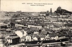 CPA Le Puy en Velay Vue prise de Roche Arnaud Chateau de Polignac