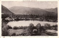 CPA Barbazan Thermal Le lake In the content on the left the modern hotel
