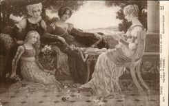 CPA Fantaisie Sonrel poesie du soir