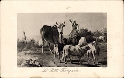 CPA Fantaisie Le petit troupeau Vaches