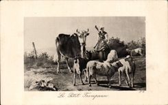 CPA Fantaisie Le small herd Cows