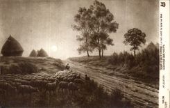 CPA Salon of autumn the night comes the moon raised