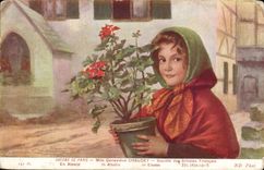 CPA Fantasy Living rooms of Paris Miss Genevieve Chaudey In Alsace