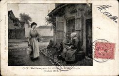 CPA Bellanger Fantasy At the village Living room 1903