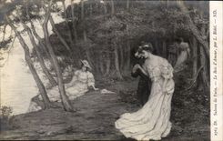 CPA Fantasy Living rooms of Paris Le wood of love by L Ridel