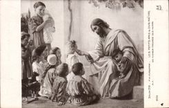 CPA Fantaisie Salon de 1912 Les petits amis du divin maitre Christ