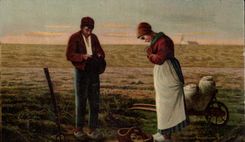 CPA Fantaisie Millet Paysans