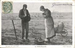CPA Fantaisie Millet L'angelus Musee du Louvre Paris 