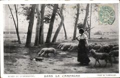 CPA Fantaisie Musee du Luxembourg Dans la campagne Lerolle Moutons