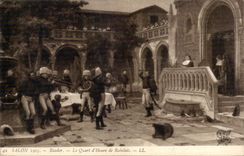 CPA Fantaisie salon 1905 Baader Le quart d'heure de Rabelais Militaria 