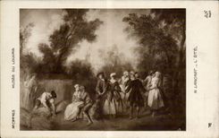 CPA Fantaisie Paris Musee du Louvre Lancret l'ete