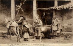 CPA Fantaisie Salon 1909 Worms L'heure de la soupe Ane Donkey 