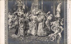 CPA Fantaisie Salon de 1907 Bal masque Garrido