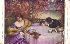 CPA Fantaisie La fin d'un reve Ridel 