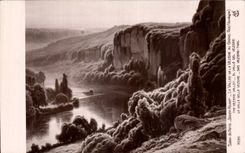 CPA Fantaisie Salon de Paris La vallee de la Veziere au grand roc ( Dordogne )