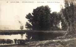 CPA Fantaisie Salon 1909 Didier pouget Soleil levant Vallee de la Dordogne 