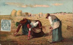 CPA Fantaisie Millet Paysans Les glaneuses