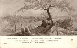 CPA Fantaisie Salon de Paris Tardieu Les heures de la vie L'aurore